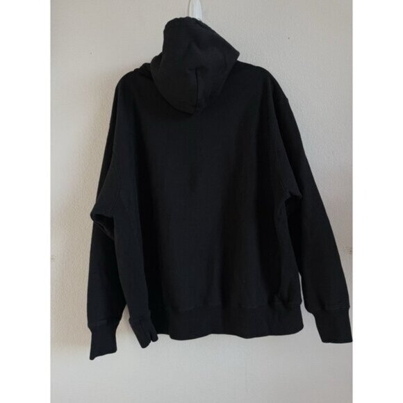 Vintage Champion Label Reverse Weave Black Hoodie Daily Sweatshirt Size Men’s 2X - Picture 2 of 12